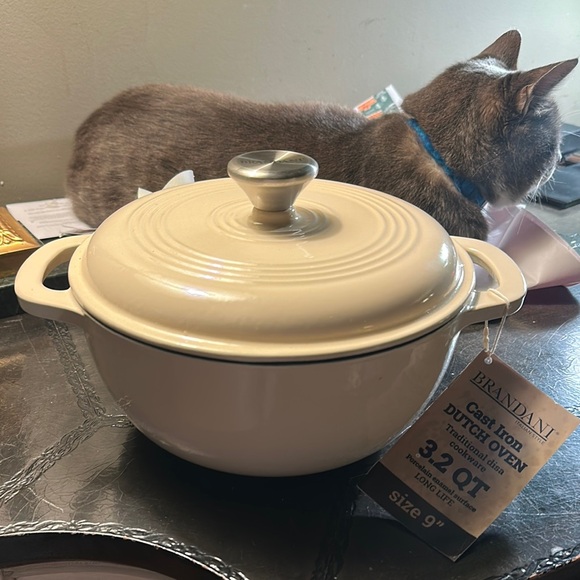 BRANDANI DUTCH OVEN Cream Cast Iron Dutch Oven - Picture 3 of 16